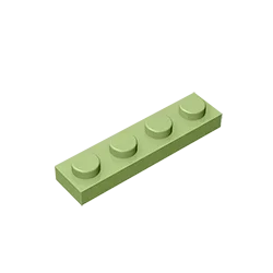 Gobricks GDS-504 Plate 1 x 4 | Compatible Building Block Pieces close-up view