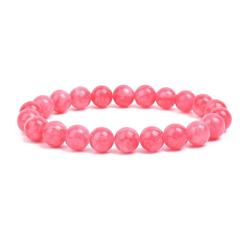 Natural Stone Beads Bracelet For Women Men Amethysts Crystal Quartzs Aquamarines Jade lifestyle view