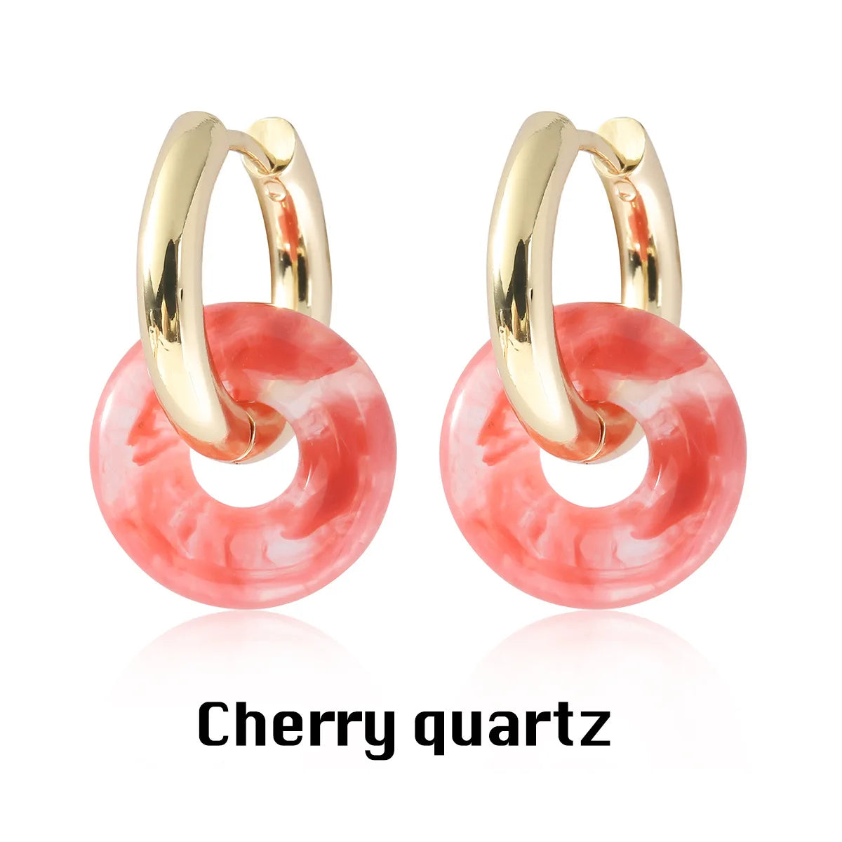 Natural stone double hoop earrings Circle crystal earrings Gemstones Round Circle Dangle Drops Earrings For Women Round earrings