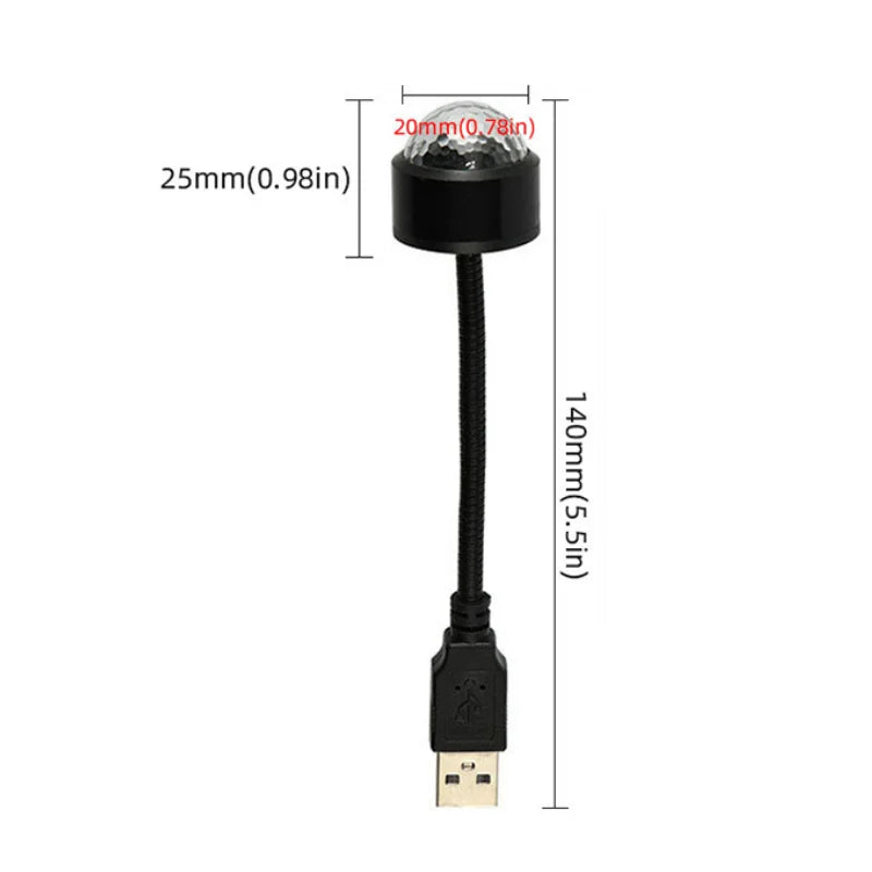 LED Starry Sky Ball Night Light | USB Sound Activated Projector Lamp additional angle