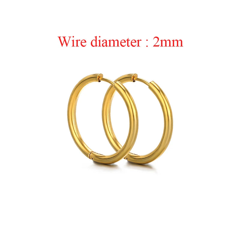 10pcs Stainless Steel Hoop Earrings Set | Fashion Huggie Earrings for Women and Men close-up view