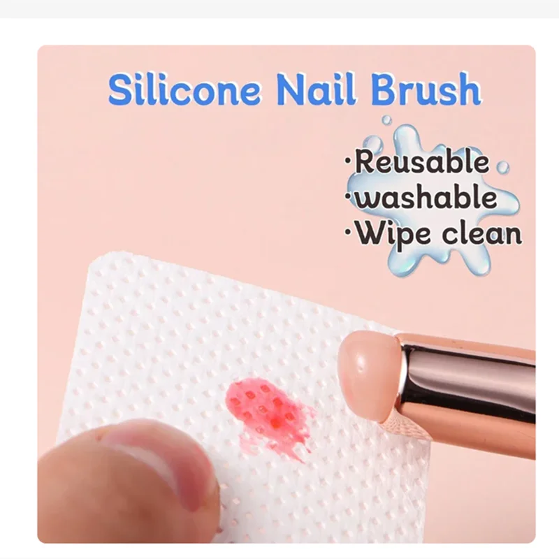 Nail Art Silicone Brush Reusable Mirror Powder Pigment Applying Manicure Tool Gradien lifestyle view