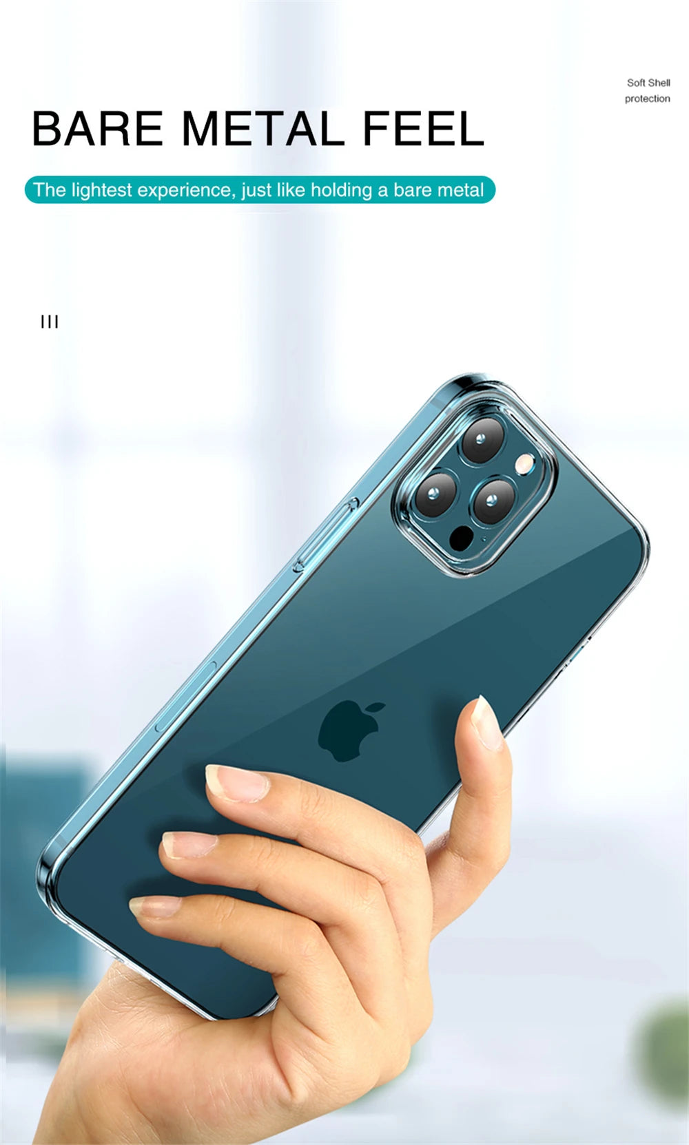 Ultra Thin Clear Phone Case For iPhone 11 12 13 14 15 16 Pro X XR XS Max Mini 7 8 Plu lifestyle view