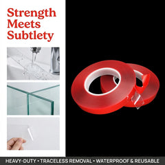 3meter Red Film Acrylic Double Sided Tape 8-30cm Heavy Duty Transparent Adhesive Tape for Wall Mounting Car Decor DIY Crafts