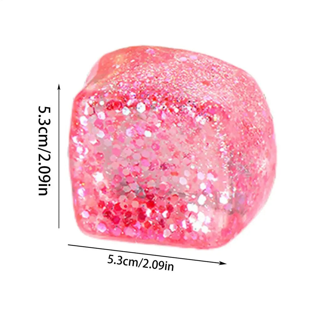 Maltose Cube Stress Squeeze Toy | Slow Rebound Polar Light Colorful TPR Block close-up view