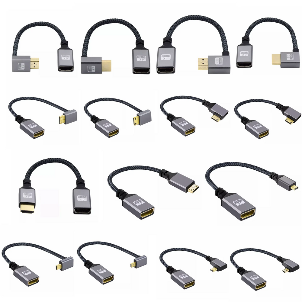 4K 60Hz HDMI-Compatible Extension Cable | Male to Female Adapter for Micro/Mini HDMI