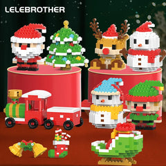 Christmas Micro Building Block Set | Santa and Reindeer Puzzle Toy alternate view