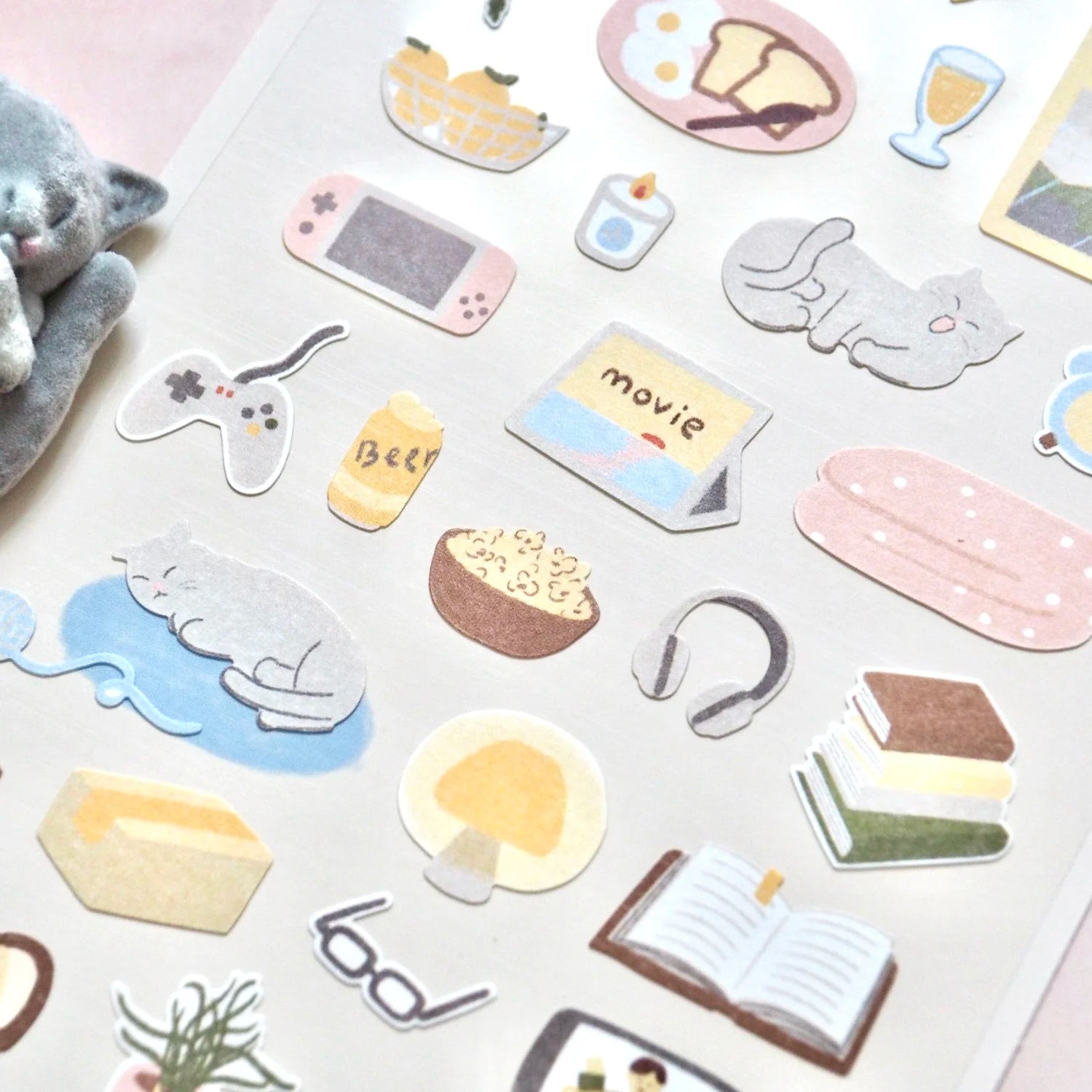 Korean Import Suatelier Lazy Sunday Stickers Scrapbooking Diy Journal Dairy Cute Deco alternate view
