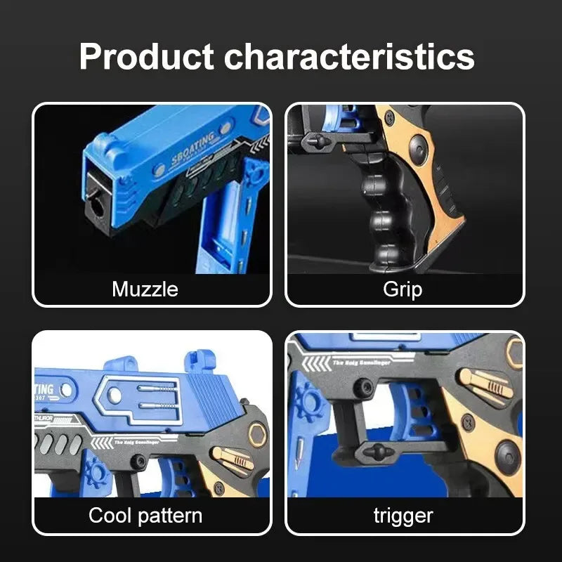 Continuous Fire Rubber Band Pistol | Foldable Toy Gun for Target Practice lifestyle view