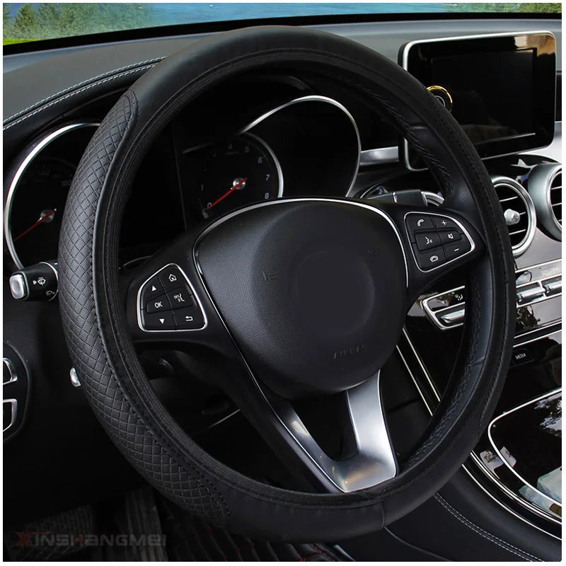 Universal Steering Wheel Cover Micro Fiber Leather 37/38cm Non-Slip alternate view