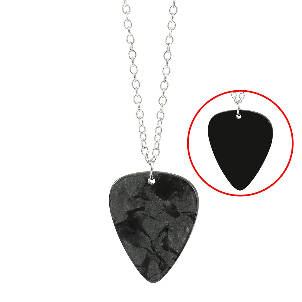 Cosplay Heart Guitar Pick Pendant Jewelry Necklace Choker Prop Accessorie Halloween Gift detail view