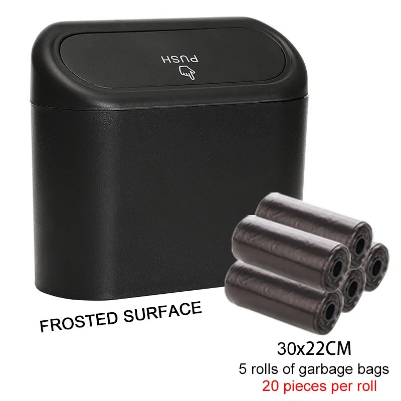 Car Trash Can Bin with Lid Car Garbage Can Leakproof Mini Car Interior Storage Case T alternate view