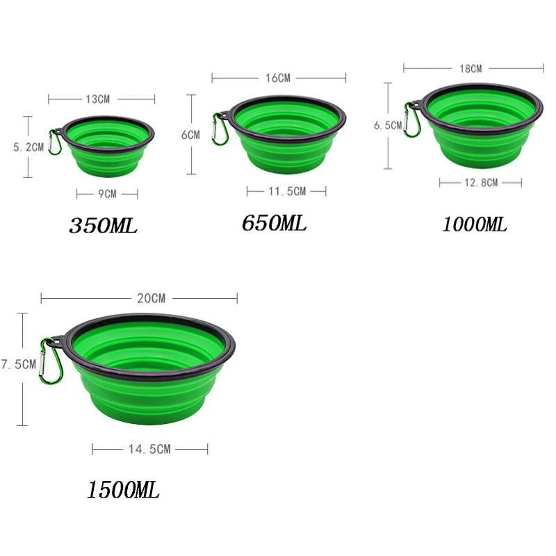 Portable Foldable Dog Bowl | Soft Silicone Travel Bowl for Food and Water additional angle