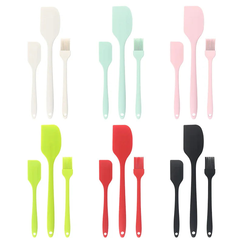 3-Piece Silicone Baking Spatula Set | All-in-One Kitchen Baking Tools lifestyle view