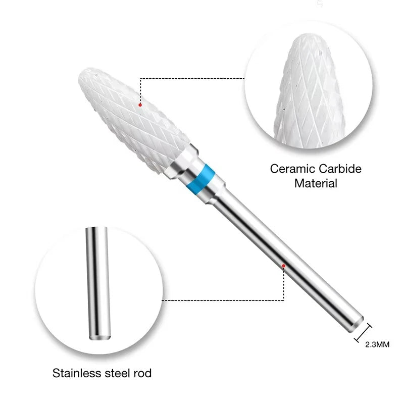 1pcs Ceramic Milling Cutter Nail Drill Bits Electric Manicure Drills Pedicure Mill Bits detail view