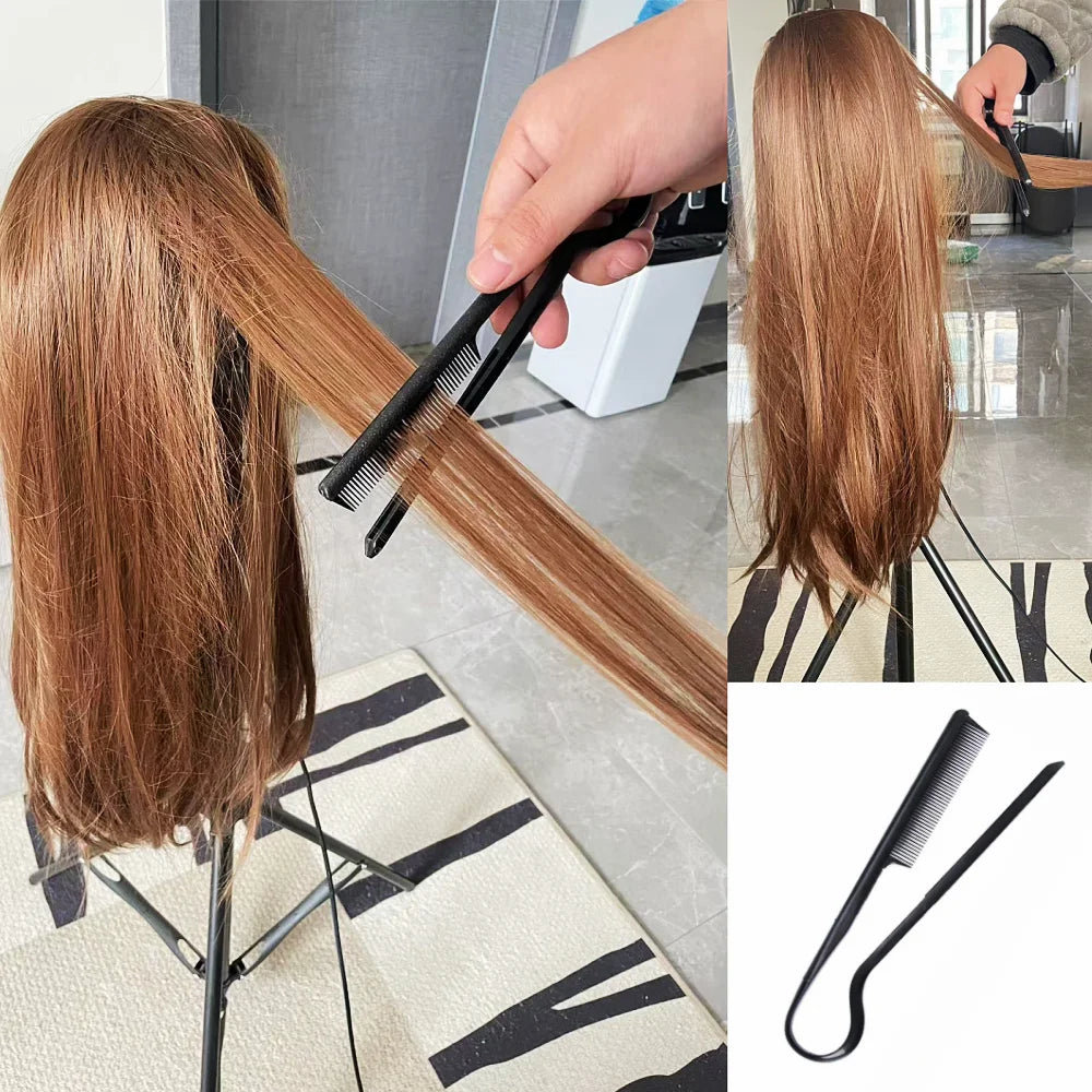 Hairdressing V-Comb Messy Hair Finishing Straightening Splint Comb - Hair Styling T additional angle