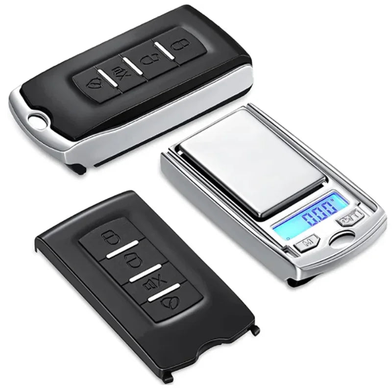 Mini Digital Pocket Scale with LCD Display | 0.01g Precision Car Key Shape additional angle