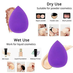 12pcs Makeup Sponge Set | Velvet Triangle Powder Puff for Foundation close-up view