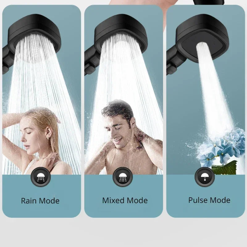 High Pressure Shower Head Water Saving 3 Modes Shower Heads Adjustable One-Key Stop alternate view