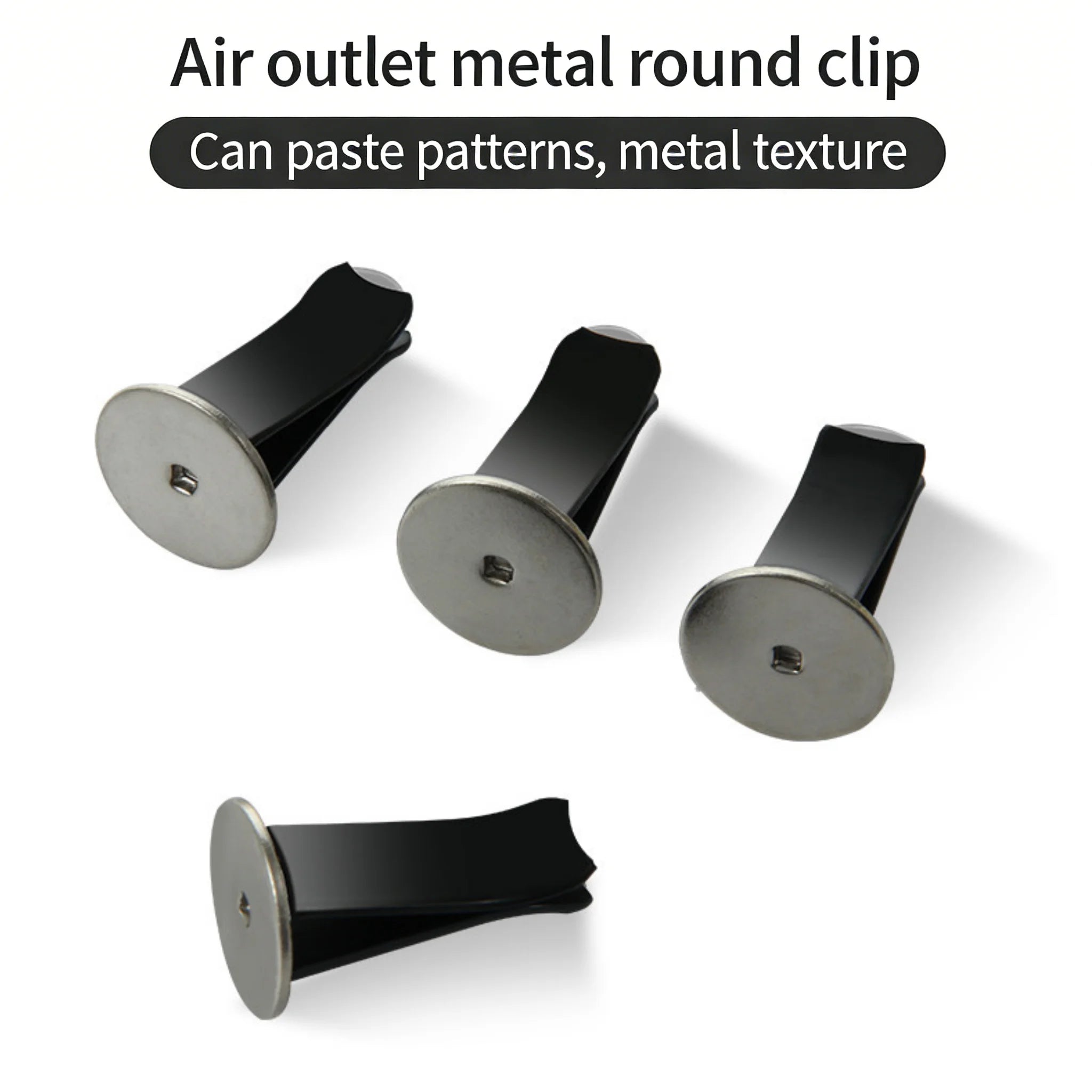 Metal Car Vent Clips with Rubber Covering close-up view