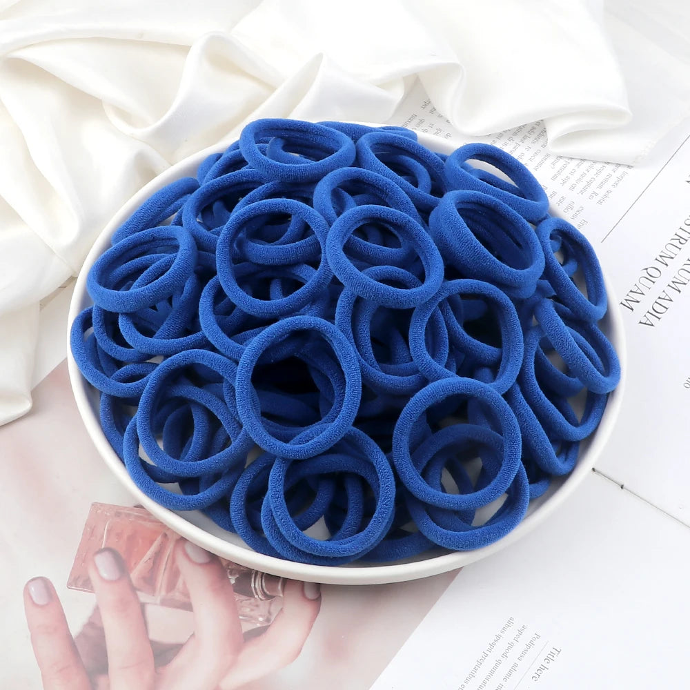 51 Colors Basic Elastic Hair Band for Girls 20/30/50PCS 4cm Simple Solid Color Headba lifestyle view