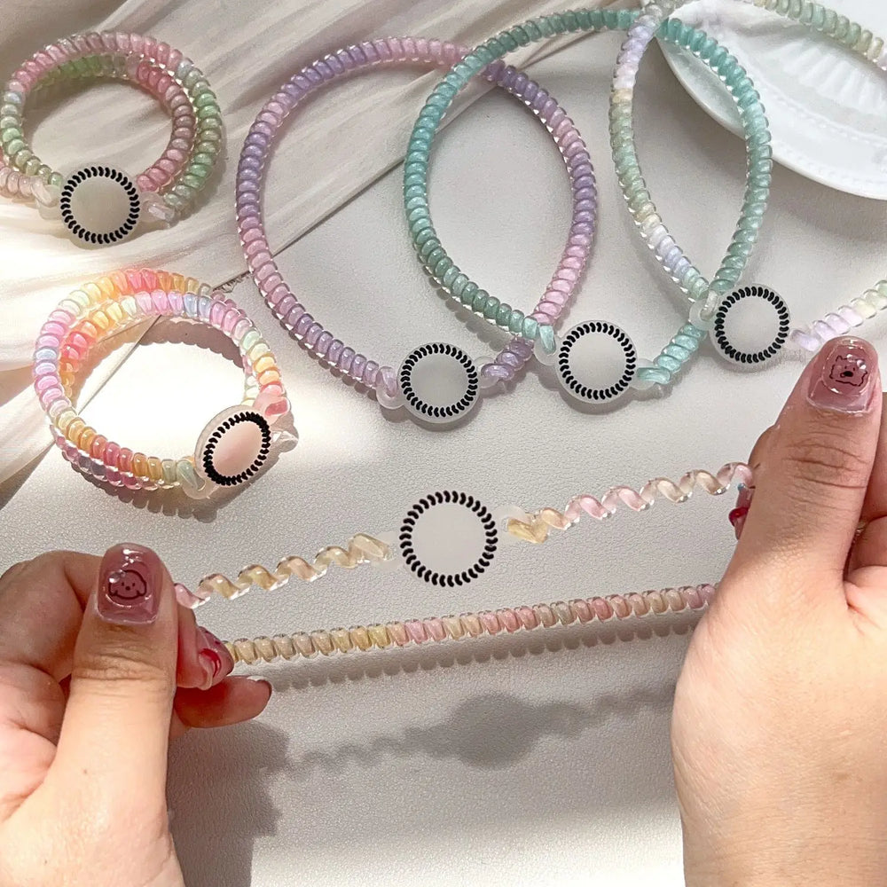 Elastic Fashion Telephone Line Hair Band Rope Headband Women Girls Sport Versatile Sc lifestyle view