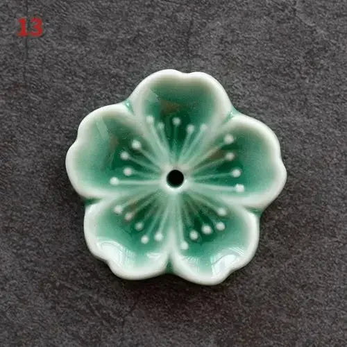 Ceramic Cherry Blossom Incense Burner | Home Decor Stick Holder detail view