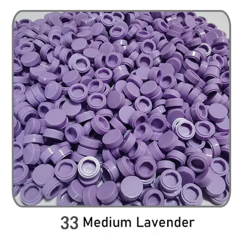 1000Pcs Tile 1x1 Round Building Blocks | 52 Color DIY Educational Creative Toy Set close-up view