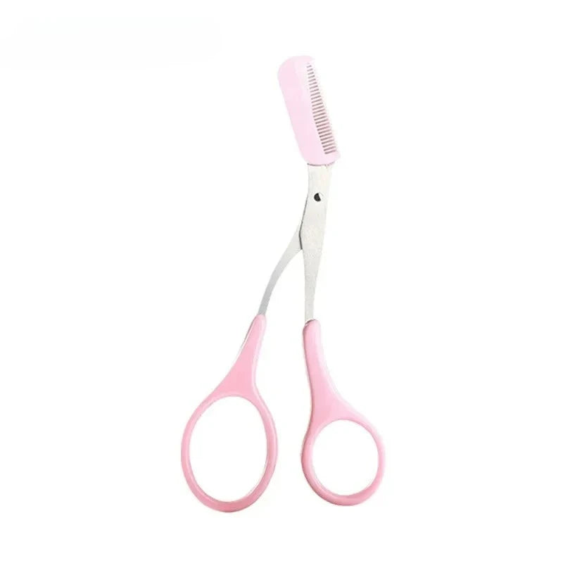 1/3PCS Eyebrow Trimmer Makeup Tools Stainless Steel Eyebrow Scissors with Comb Hair Remo detail view