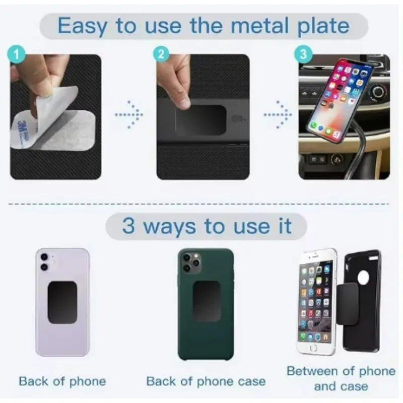 1/2/5/10pcs Magnetic Metal Plate Disk Car Phone Holder Stickers Magnetic Patch Sticke alternate view