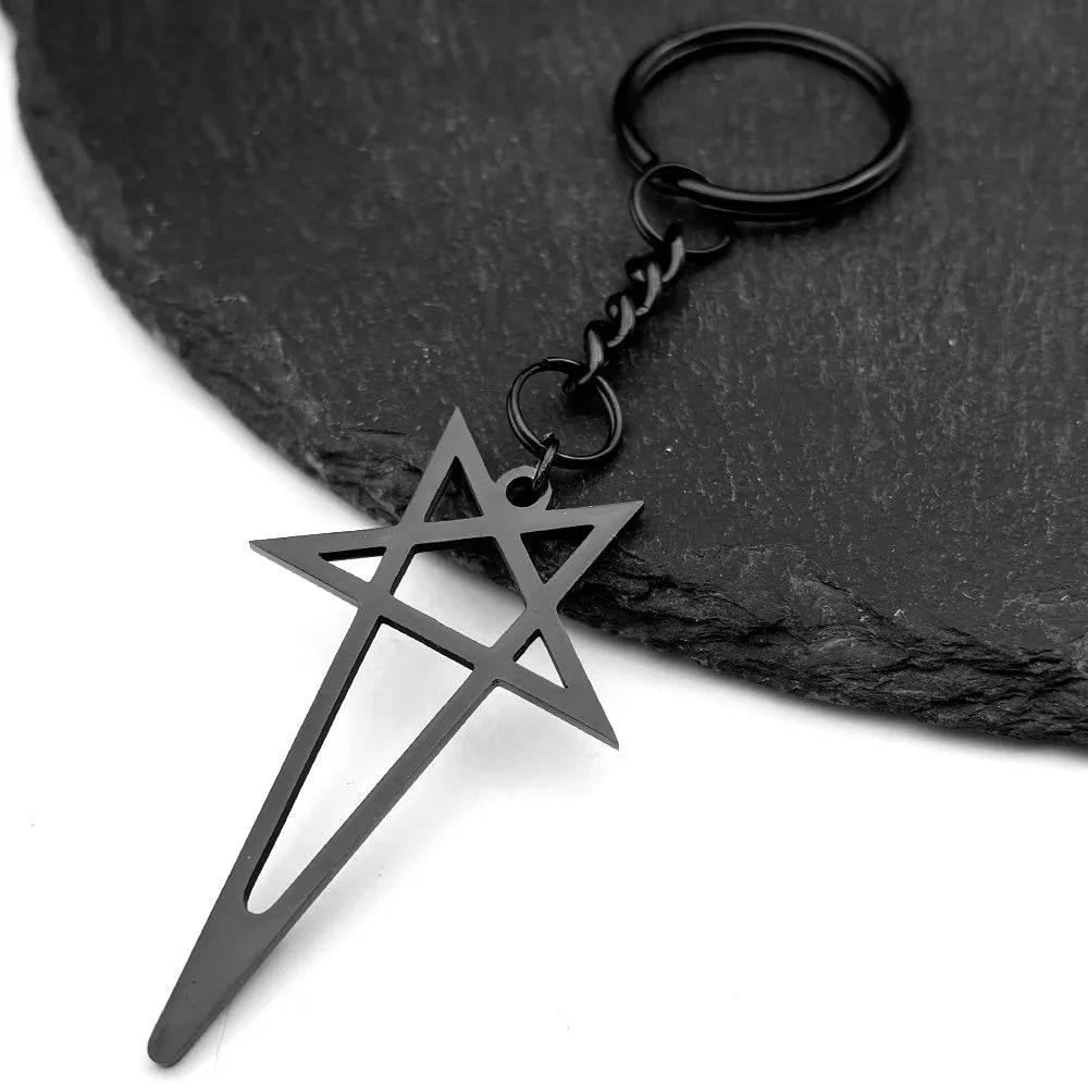 Pentagram Spike Rivet Hoop Earrings | Stainless Steel Gothic Punk Jewelry lifestyle view