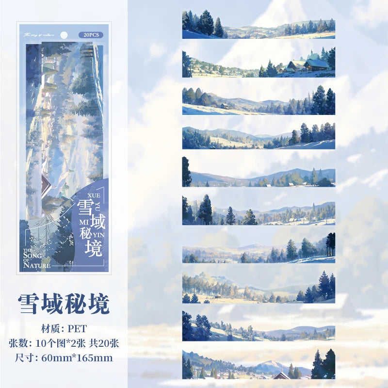 Natural Scenery Sticker Pack | 20 Landscape Stickers for Junk Journal and Scrapbookin alternate view