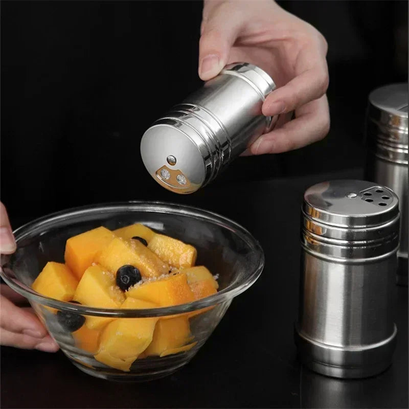Stainless Steel Spice Jar | Rotating Cover Salt and Pepper Shaker for Barbecue and Ki alternate view