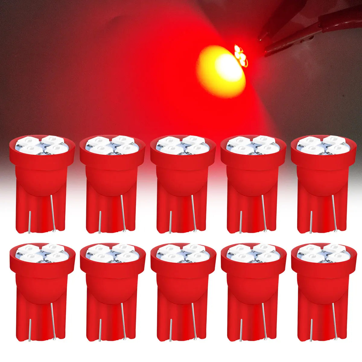 10Pcs T10 4SMD 1210 Blue LED Car Light Bulbs | High Brightness Plug and Play additional angle