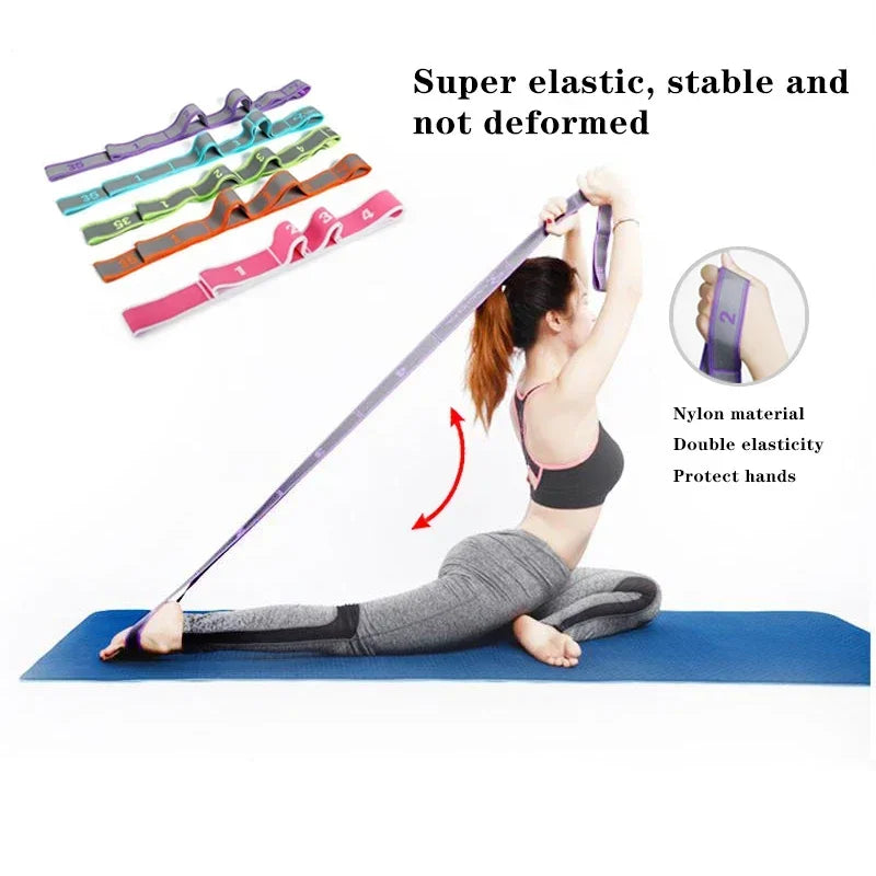 Yoga Pull Strap Belt | Elastic Resistance Band for Pilates and Dance Stretching alternate view