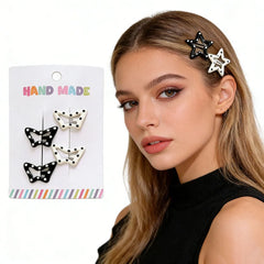 Vintage Dot Metal Hair Clips Set