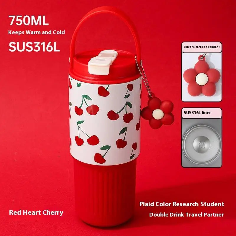 316 Stainless Steel Car Travel Mug Thermos Cup For Hot And Cold Dual Use Portable Tumb close-up view