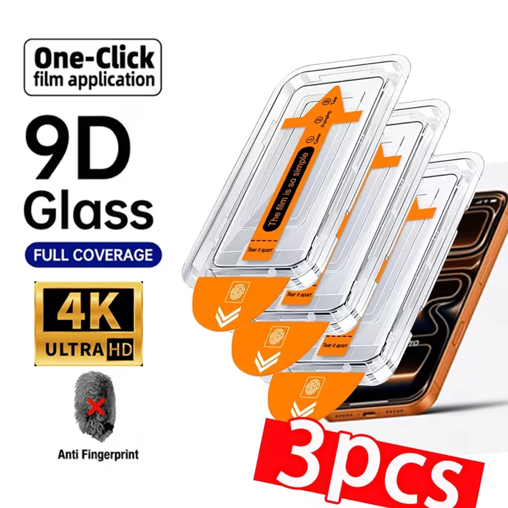 1-3Pcs Dust Free Installation Screen Protector for iPhone 17 Pro Max 16 15 14 13 12 11 16e 17Air XR
