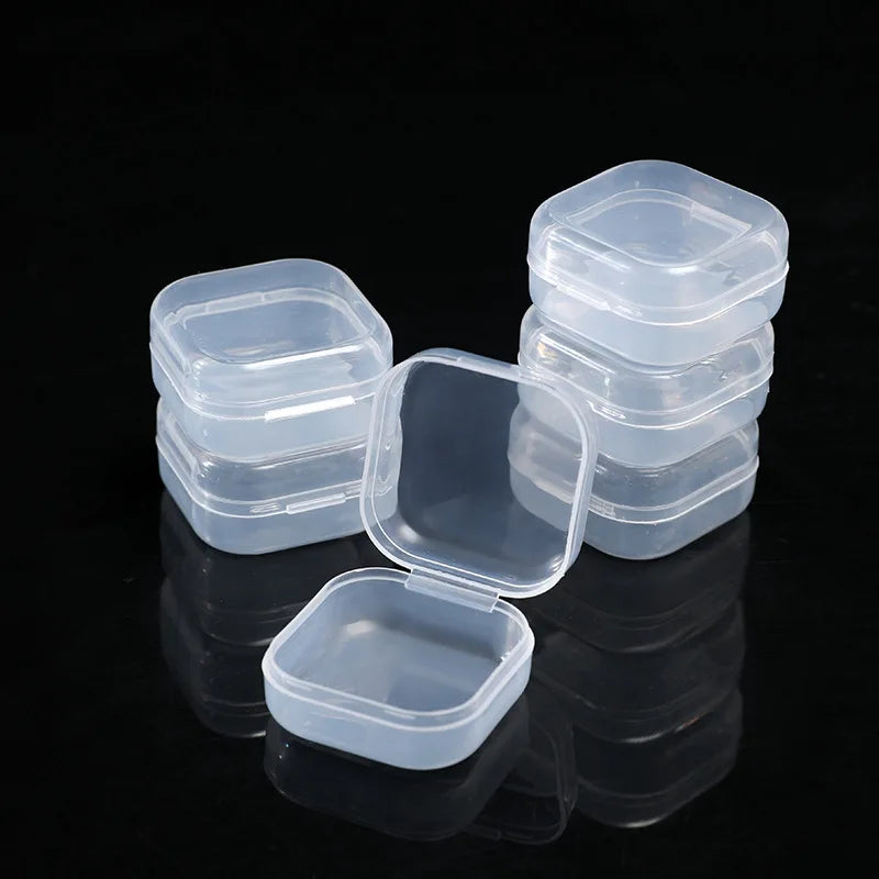 5-50pcs Mini PP Plastic Storage Box | Clear Single-Compartment Organizer for Jewelry, Fishhooks, and