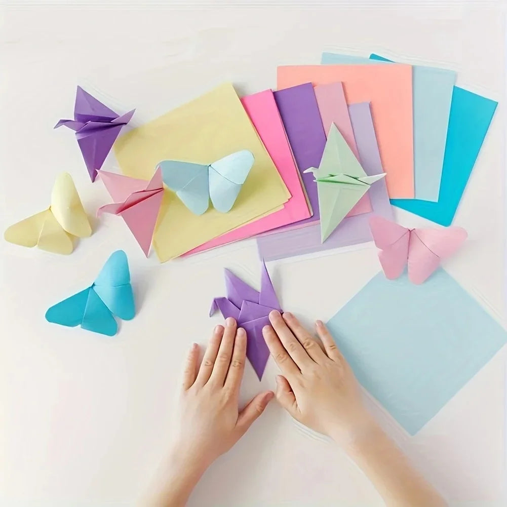 10 Color Cardstock Paper Pack | 100 Sheets for Origami, Crafts and Sewing lifestyle view