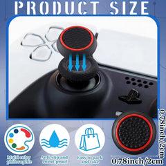 28 Pack Silicone Anti-Slip Thumb Grips for PS5 PS4 Controller | Multicolor Joystick Ca close-up view