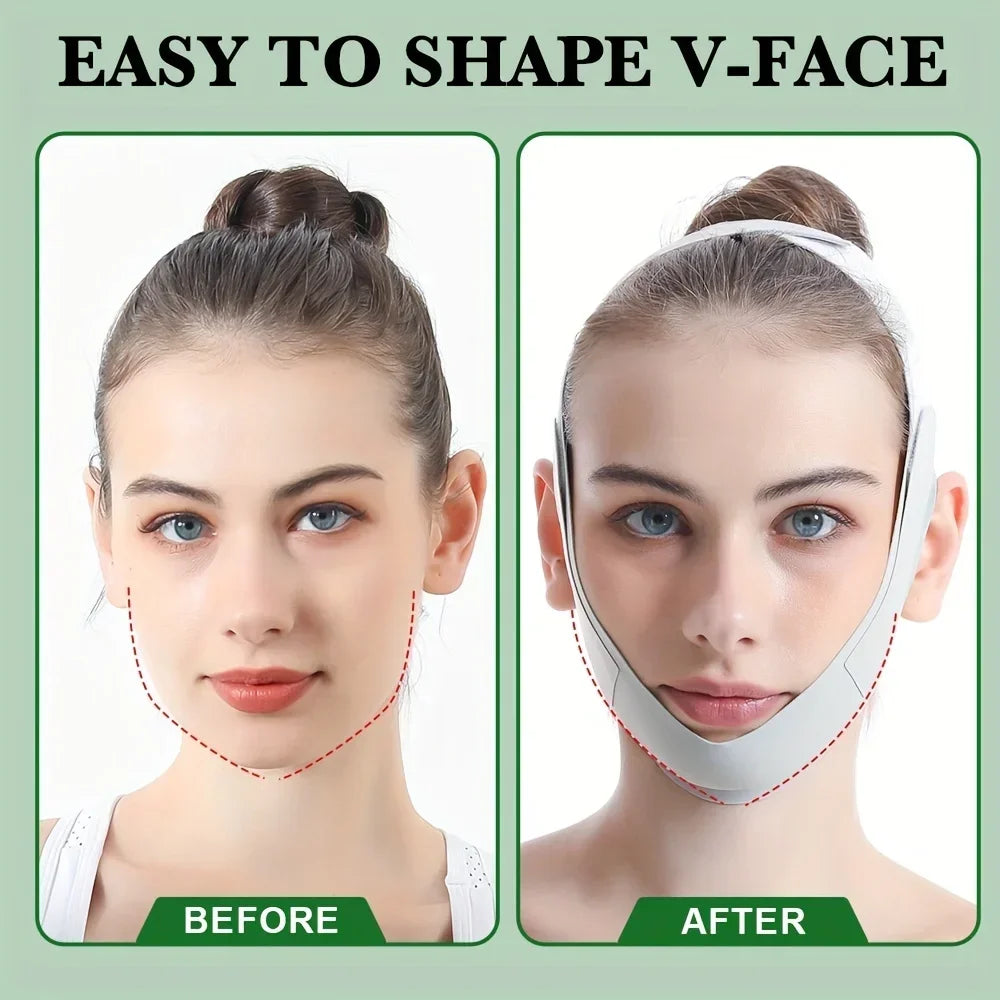 Reusable Face Slimming Bandage | V Line Face Shaper for Chin and Cheek Lift close-up view
