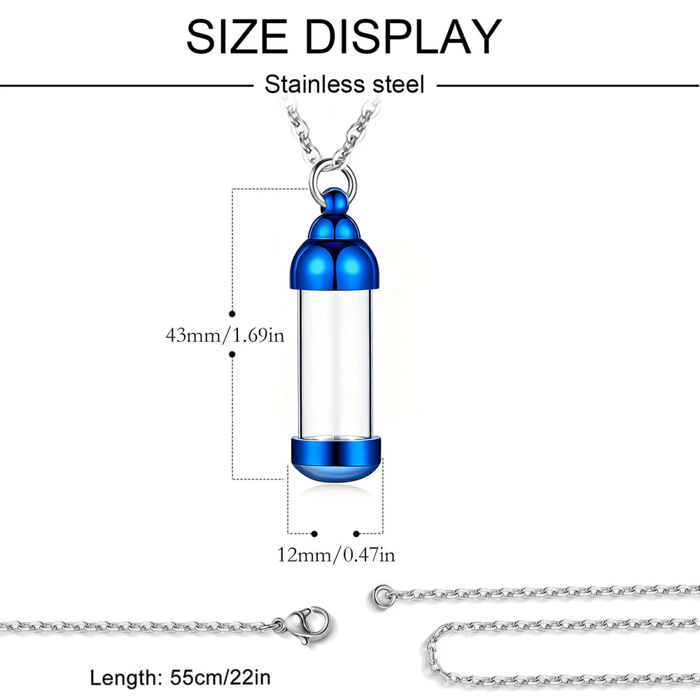 Vial Necklace for Ashes Small Glass Cremation Urn Container That Holds Fur Hair Pet A alternate view