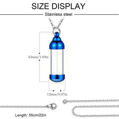 Vial Necklace for Ashes Small Glass Cremation Urn Container That Holds Fur Hair Pet A alternate view