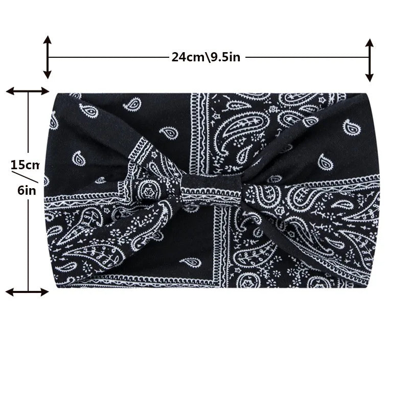 Bohemian Soft Twist Knotted Wide Edge Headband Women Sports Soft Yoga Turban Bandan additional angle