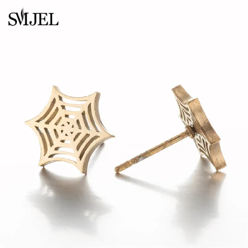 Punk Halloween Earring Black Stainless Steel Ghost Pirate Skull Stud Earrings Women M alternate view