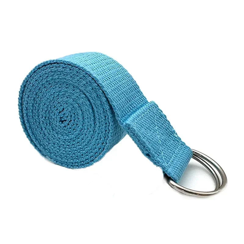 1.8m Cotton Yoga Strap with D-Ring Buckle | Adjustable Stretching Aid for Flexibility lifestyle view