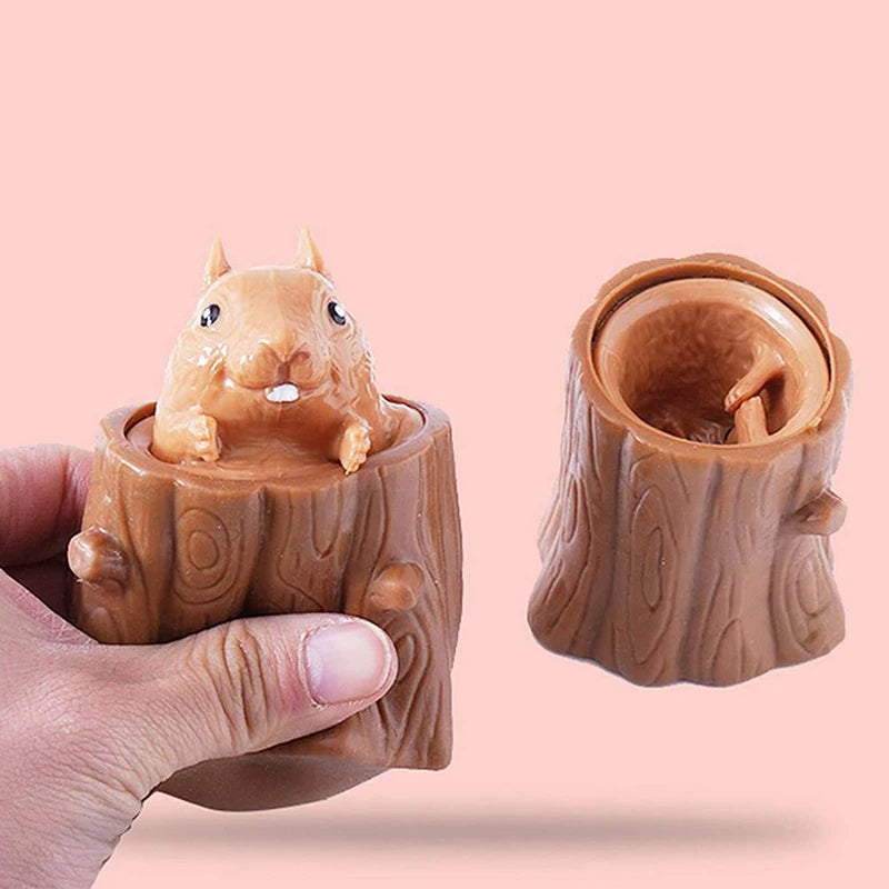 Soft Animals Vent Cup Stump Rubber Toys Anti-Stress Fidget Toy Novelty Squirrel Anti Stress Funny To
