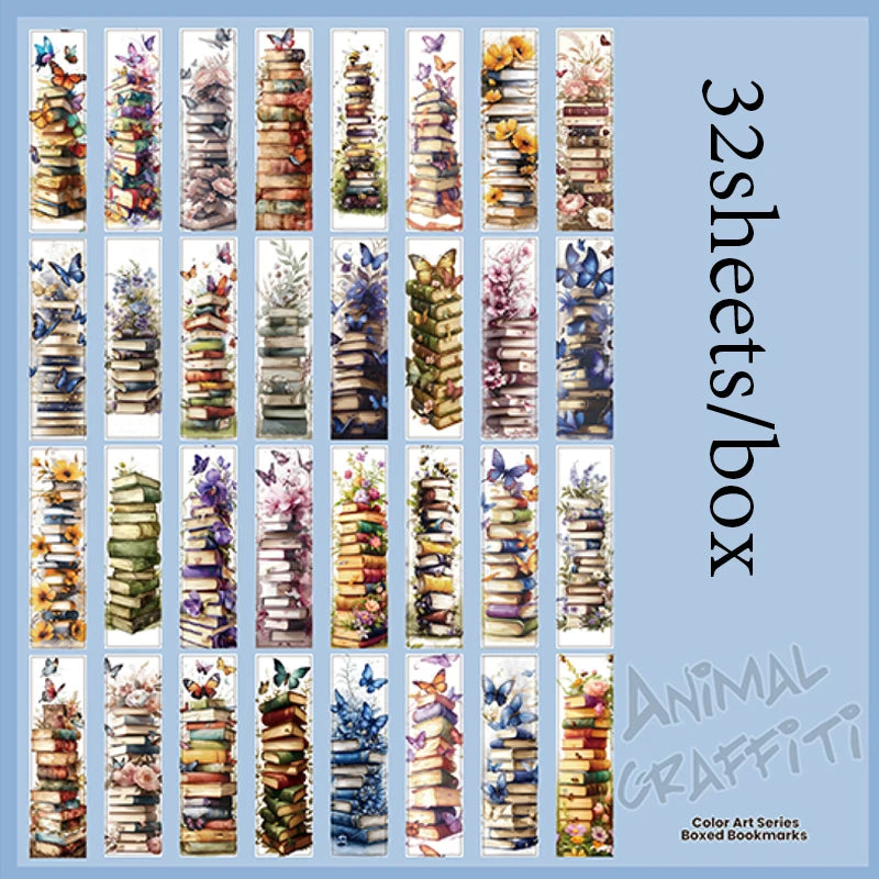 Mr.Paper 32pcs Color Art Series Bookmark Set for Reading Page Markers, Students Gift, alternate view
