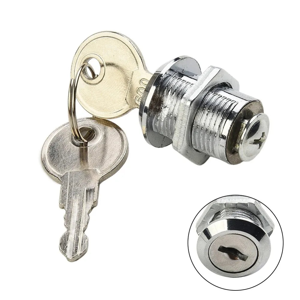 Cam Lock Set 16/20/25/30mm With 2 Keys close-up view